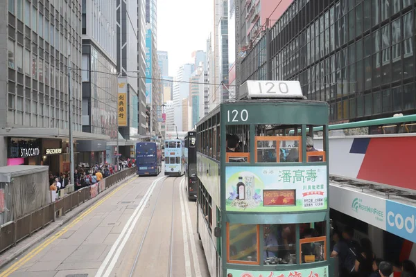 Een Tram Hong Kong Island China Feb 2019 — Stockfoto