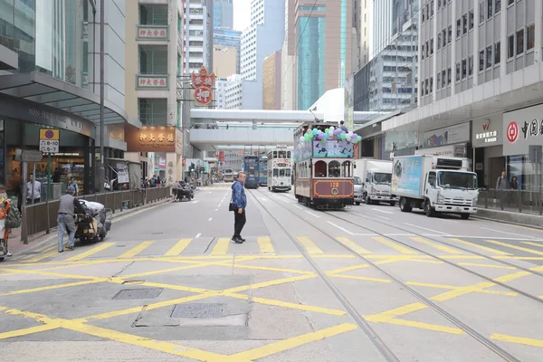 Hong Kong Adası, Çin, Şubat 2019 bir tramvay