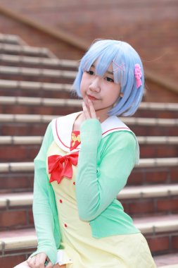 olay Japon animasyon poz bir Cosplayer
