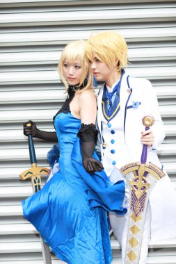 olay Japon animasyon poz bir Cosplayer