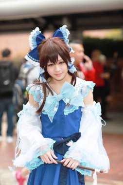 olay Japon animasyon poz bir Cosplayer