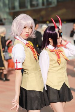 olay Japon animasyon poz bir Cosplayer