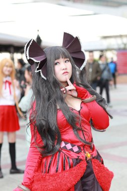 olay Japon animasyon poz bir Cosplayer