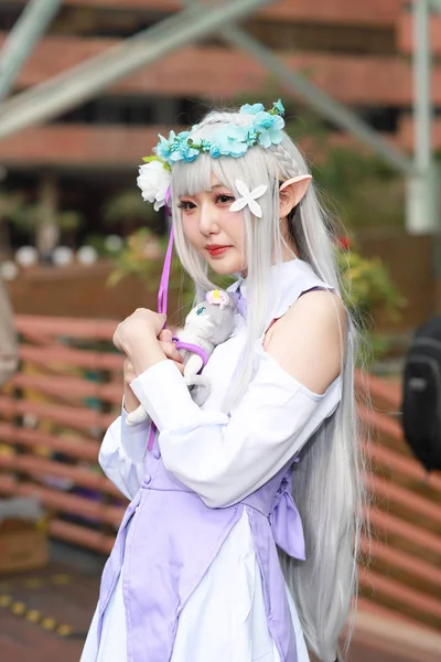 Olay Japon Animasyon Poz Bir Cosplayer — Stok fotoğraf