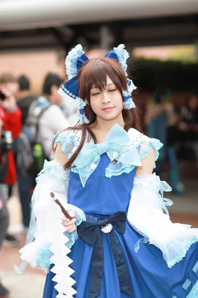 Olay Japon Animasyon Poz Bir Cosplayer — Stok fotoğraf