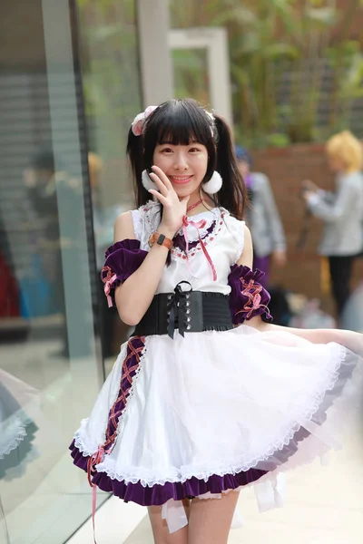 Olay Japon Animasyon Poz Bir Cosplayer — Stok fotoğraf