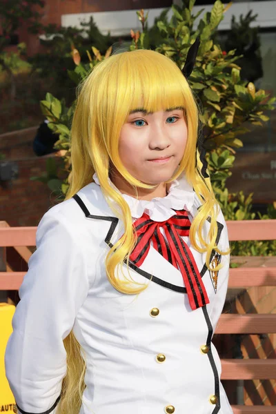 Ein Cosplayer Der Die Japanische Animation Szene Setzt — Stockfoto