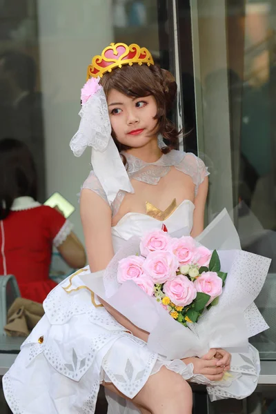 Olay Japon Animasyon Poz Bir Cosplayer — Stok fotoğraf