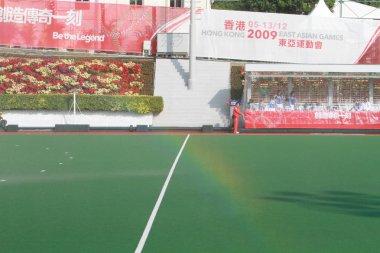 bir oyun zemin hokey maçı için sulama