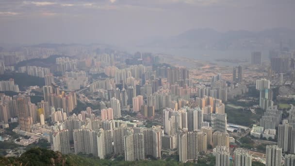 Blick Vom Löwenfelsen Auf Den Hongkong — Stockvideo