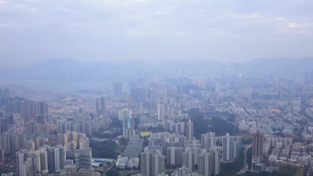 Kowloon Utsikts Plats Solnedgång — Stockvideo