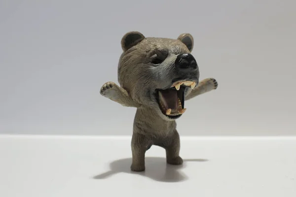 背景塑料熊玩具 — 图库照片