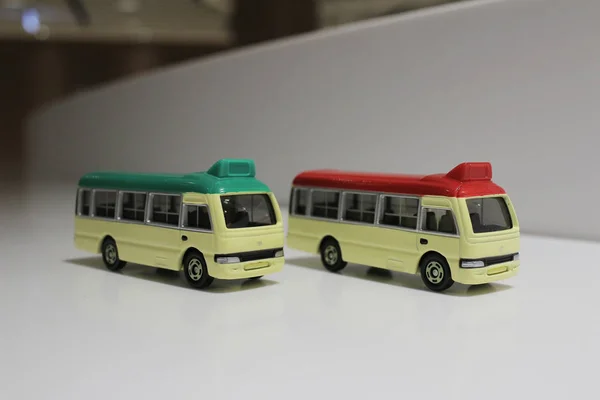 Mini brinquedos de ônibus em hong kong — Fotografia de Stock