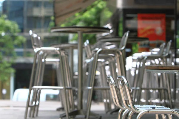 A Steel Metal Chair  at outdoor at city hk — Stock Photo, Image