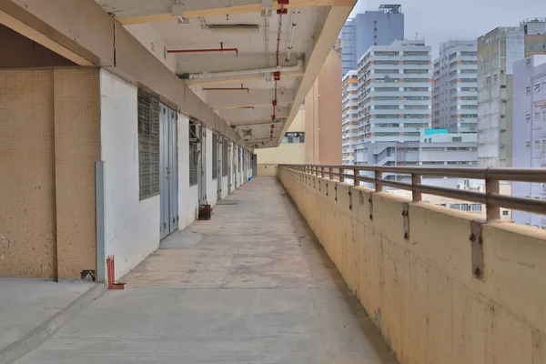 Empty long corridor at the industry building — Stock Photo, Image