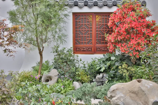 El jardín de estilo china en el espectáculo de flores hk — Foto de Stock