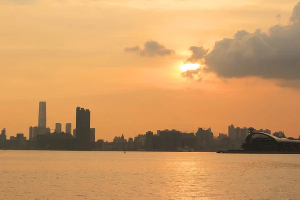 Panorama of Victoria Harbor of HK city 2014 — Stock Photo, Image