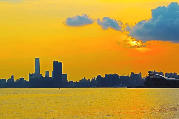 Panorama do Porto de Victoria da cidade de HK 2014 — Fotografia de Stock