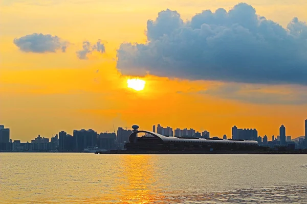 Panorama över Victoria hamnen i hk City 2014 — Stockfoto