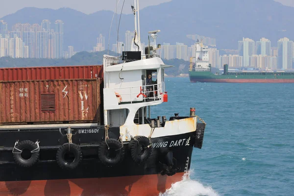 Navio Carga Hong Kong — Fotografia de Stock