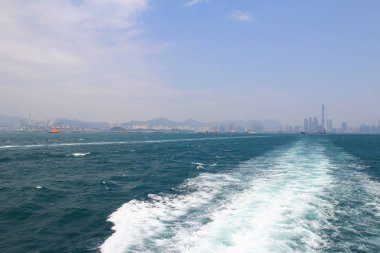 Hong Kong Harbour gün zaman bir peyzaj