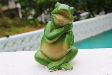 bahçede dekore edilmiş bir frong bebek