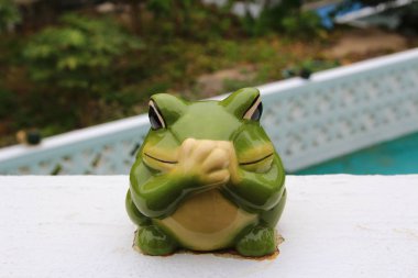 bahçede dekore edilmiş bir frong bebek