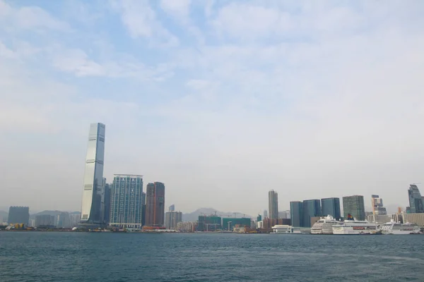 Un paesaggio del porto di Hong Kong di giorno — Foto Stock