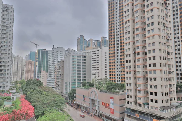 Dzielnica mieszkaniowa w Tsuen Wan, marzec 2019 — Zdjęcie stockowe