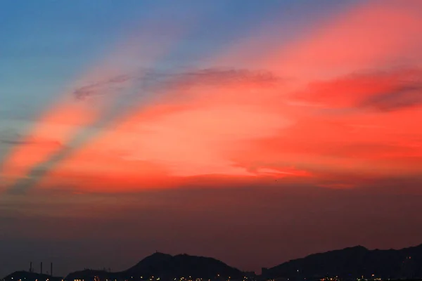 Sunset strand Lau Fau Shan HK — Stock Fotó