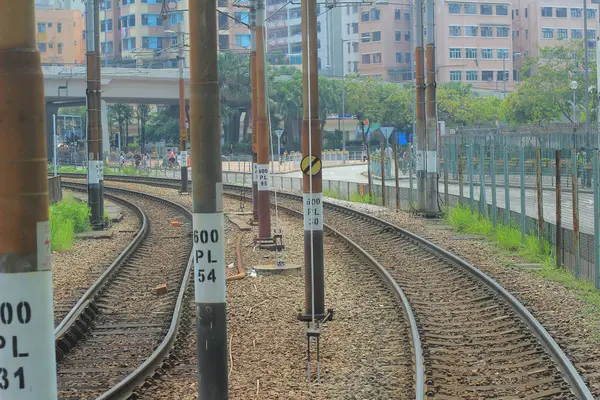 Light rail approaching yuen long — Stock Photo, Image
