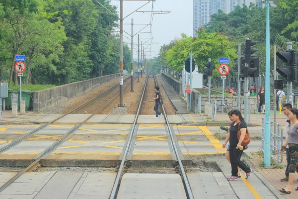 Light rail approaching yuen long — Stock Photo, Image