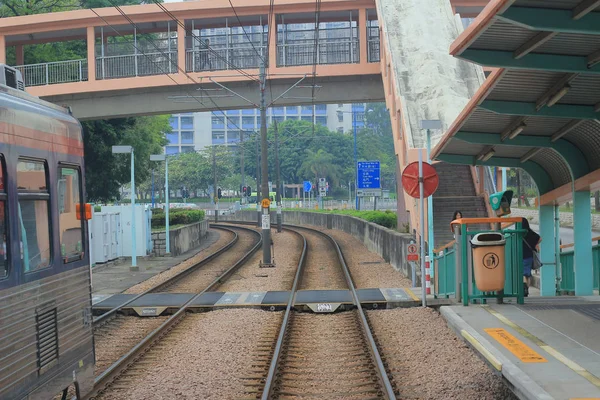 Легка залізниця в Гонконзі 27 квітня 2014 — стокове фото