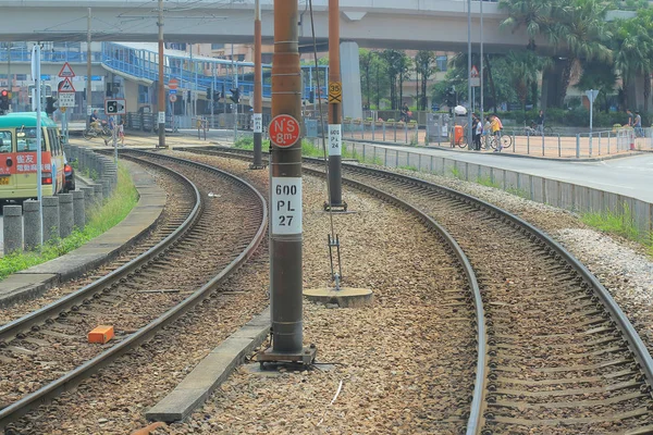 Light rail approaching yuen long — Stock Photo, Image