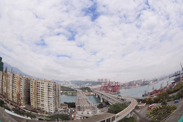 Hong kong kwai chung containerterminal — Stockfoto