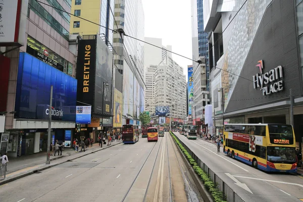 Трамвайный вид на улицу, гонг — стоковое фото