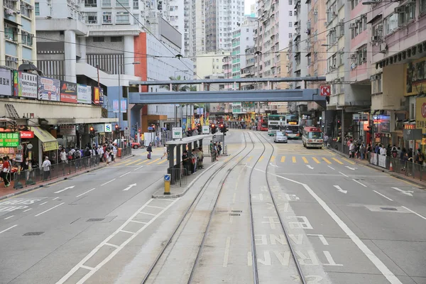 Hong Kong Street in de stad 1 mei 2014 — Stockfoto