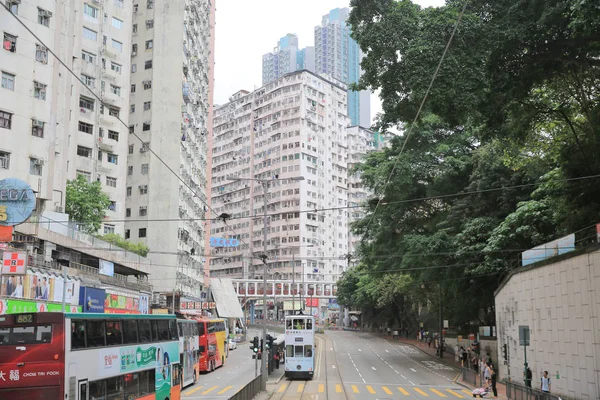 Гонконгский трамвай, шау кэй ван — стоковое фото