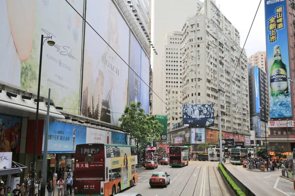 Tram uitzicht op straat, Hong Kong — Stockfoto
