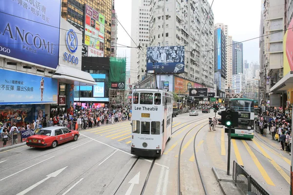 Tram uitzicht op straat, Hong Kong — Stockfoto