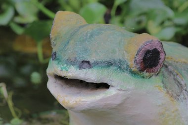 Kurbağa Bebek bahçede dekore