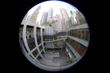 Wan Chai 'de Cityscape 5 Ekim 2014