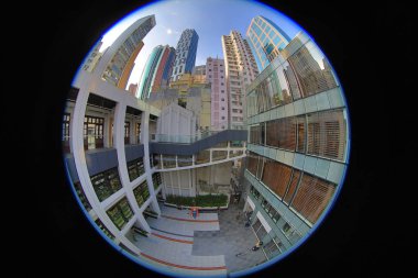 Wan Chai 'de Cityscape 5 Ekim 2014