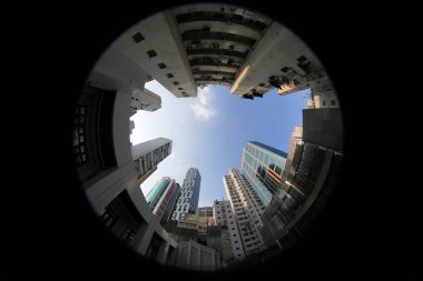Wan Chai 'de Cityscape 5 Ekim 2014