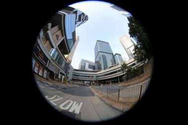 Hong Kong 'un merkezindeki modern ofis binaları