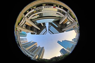Hong Kong 'un merkezindeki modern ofis binaları