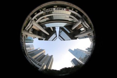 Hong Kong 'un merkezindeki modern ofis binaları