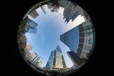 Hong Kong 'un merkezindeki modern ofis binaları