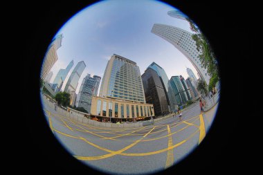 Merkezi Hong Kong gökdelenler skywards görünümünde 