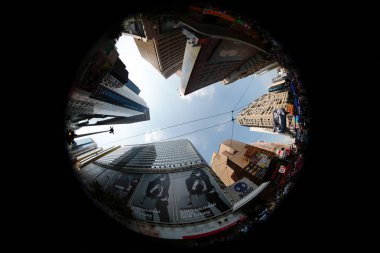 Wan Chai 'de Cityscape 5 Ekim 2014